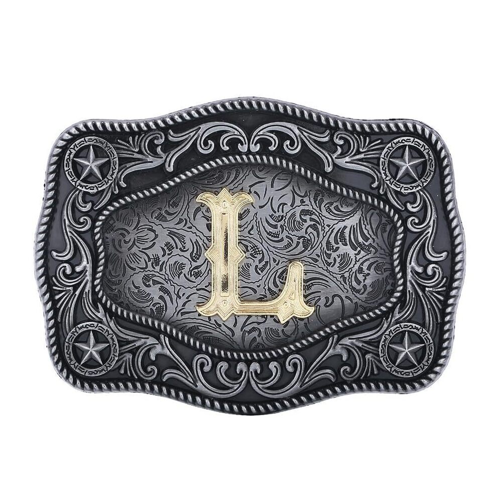 2775 Western Cowboy Initial Belt Buckle Texas Belt Buckles with Letter